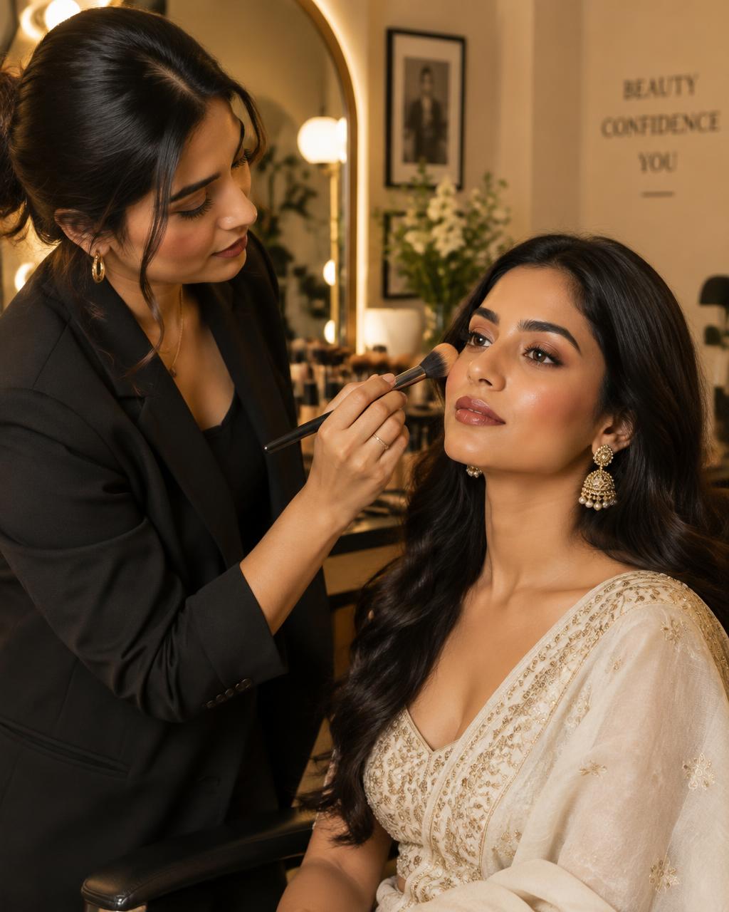 Makeup artist at work
